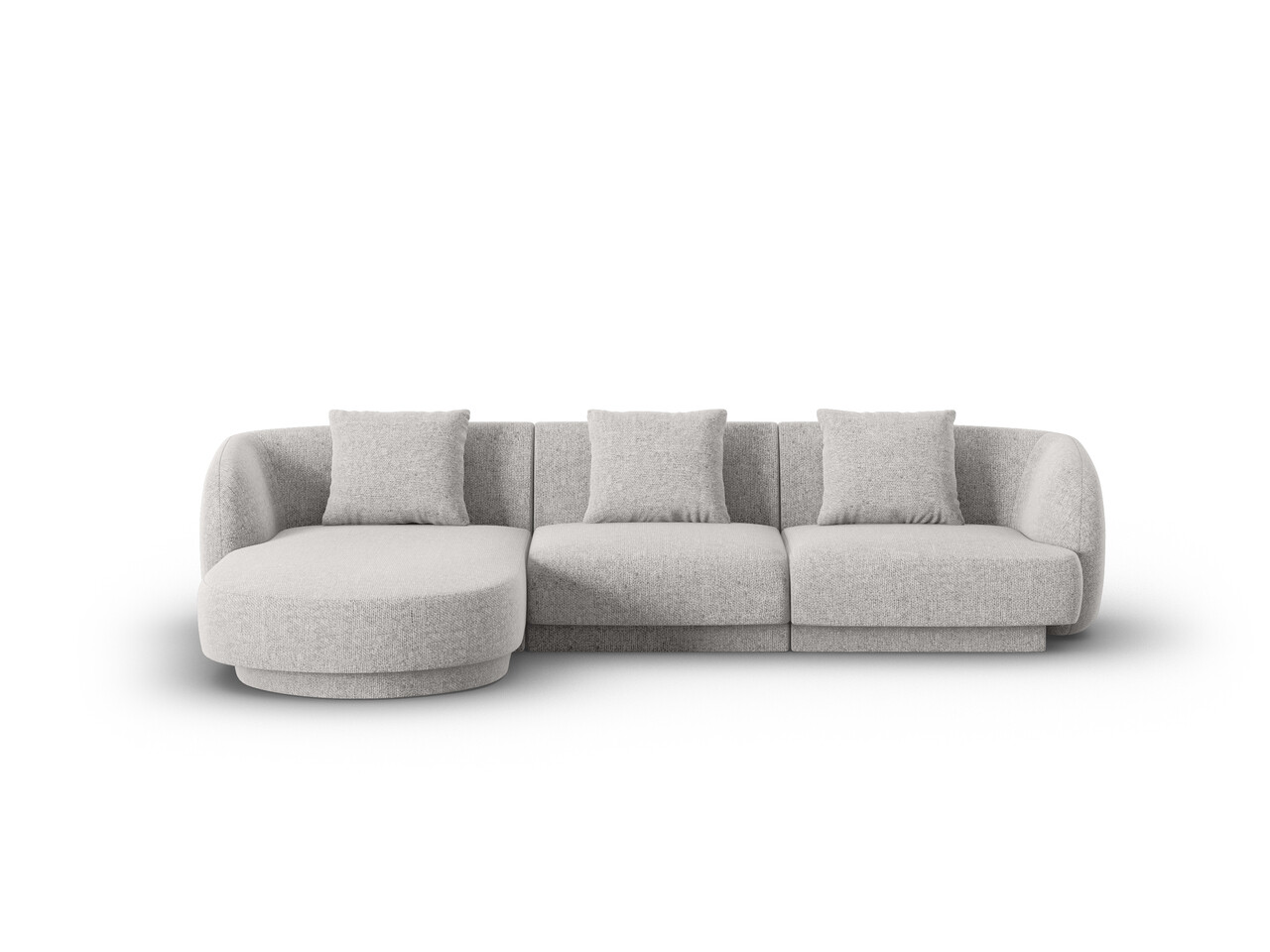 Coltar stanga 4 locuri, Tulum, Cosmopolitan Design, 255x156x70 cm, tesatura chenille, gri deschis - imagine 6